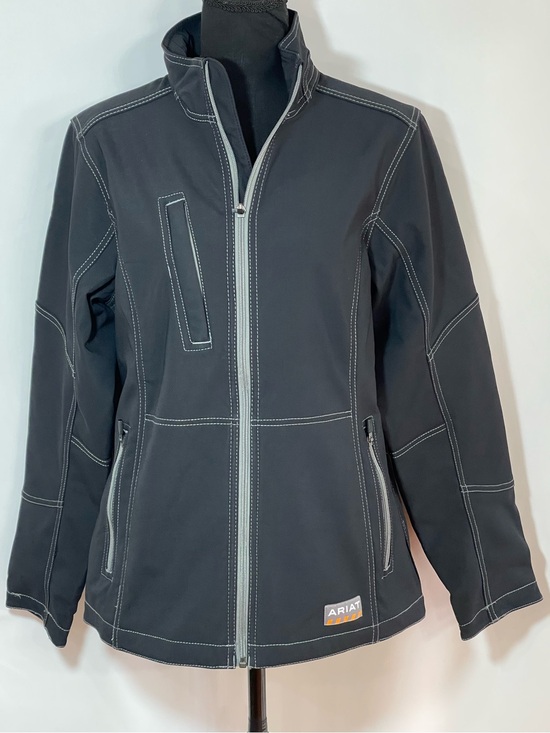 Ariat Jackets & Blazers - Ariat Rebar Women’s Black Utility Softshell Jacket with White Stitching